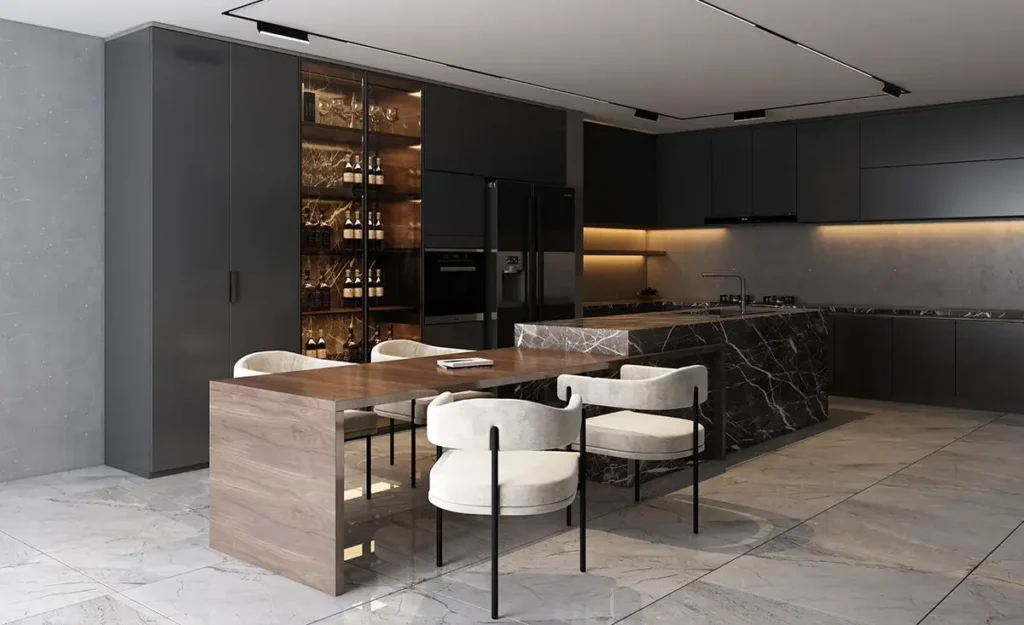 أفكار حديثة لتصميم مطابخ مودرن صغيرة 2025